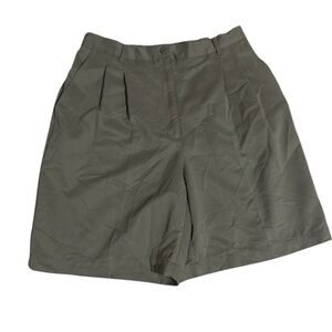 Karen Scott Olive Green Bermuda Shorts High-Waisted - Size 8